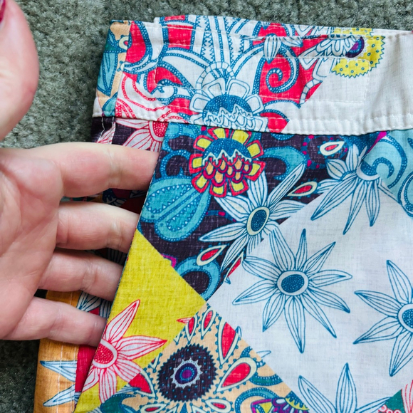 EUC Rip Skirt Women Hawaii Patchwork Wrap Skirt Travel Summer Multicolor Size Lg - Picture 2 of 8